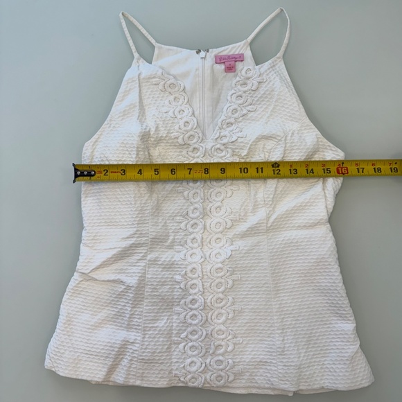 Lilly Pulitzer Annabelle Top, Women's Size 8, White Embroidered - Picture 5 of 8